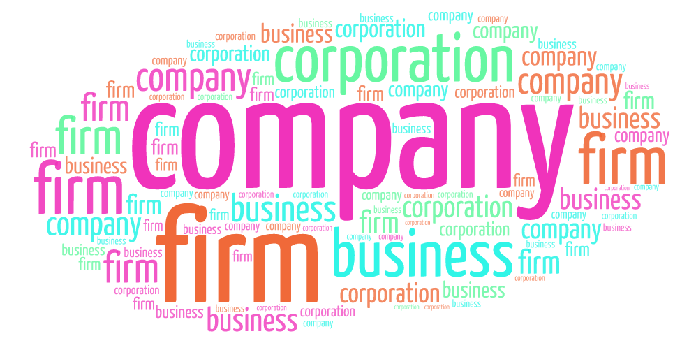 Diferencia entre company, firm, corporation y business.