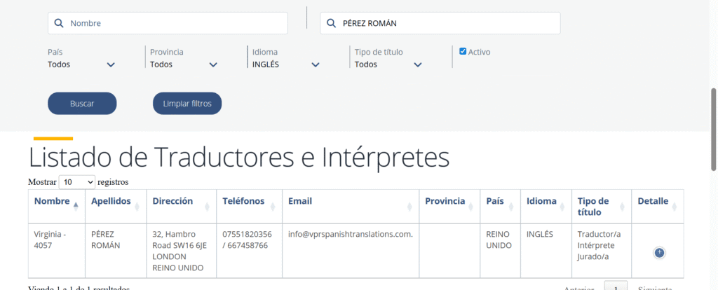 Legit Spanish sworn translator appointed by the Spanish Ministry of Foreign Affairs