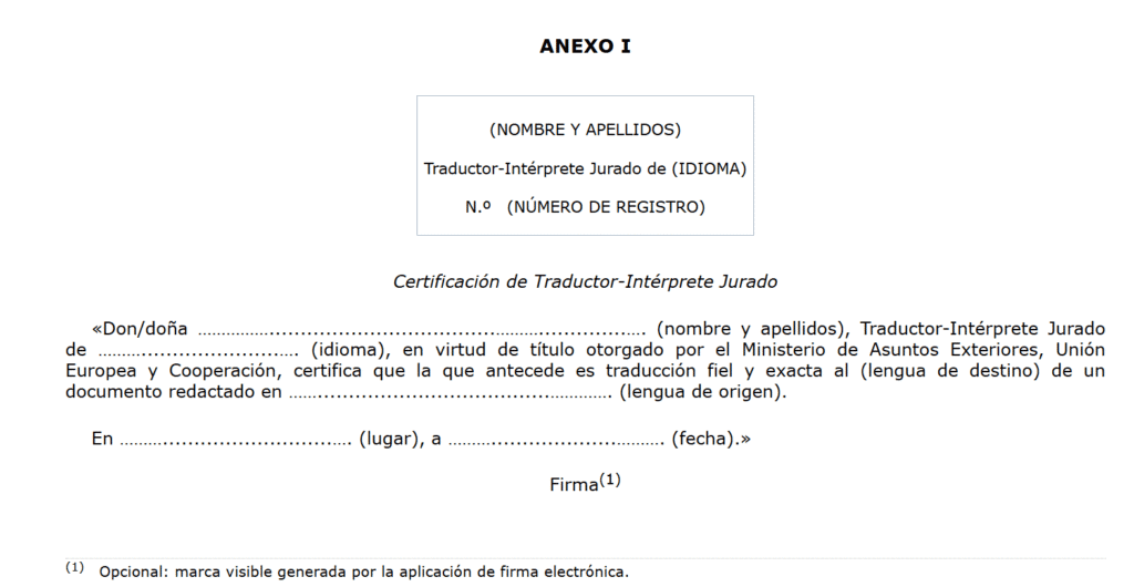 ORDEN JURADAS DIGITALES electronic signature for certifying spanish sworn translations. Spanish sworn translator. Traductor jurado